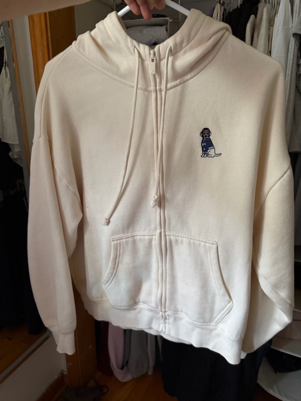 PINK Victoria's Secret Cream Zip Hoodie